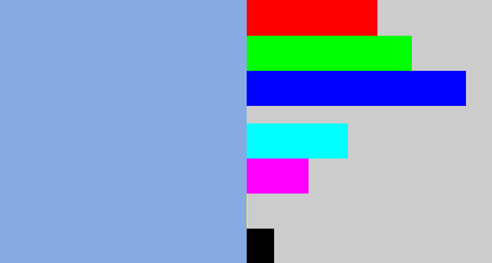 Hex color #87aae3 - periwinkle blue