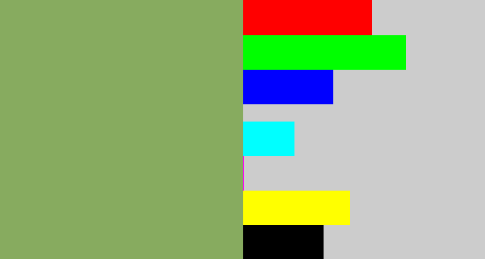 Hex color #87ab5f - asparagus