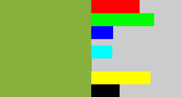 Hex color #87b03d - avocado