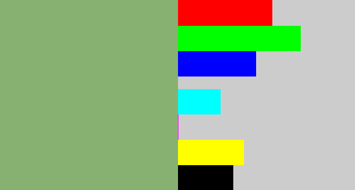 Hex color #87b170 - sage