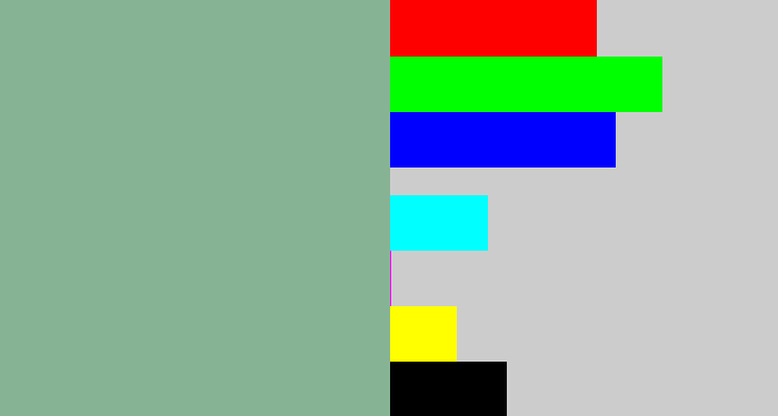 Hex color #87b395 - greenish grey