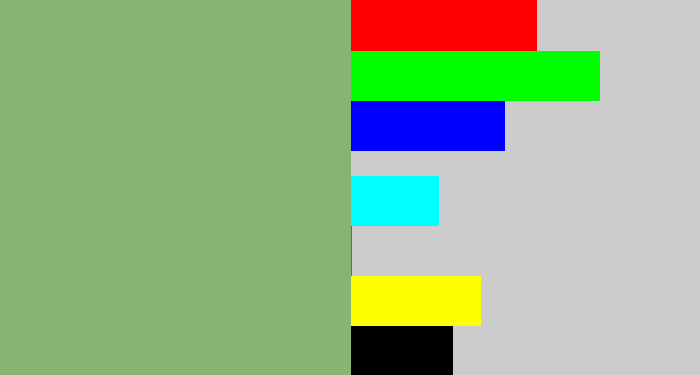 Hex color #87b471 - sage