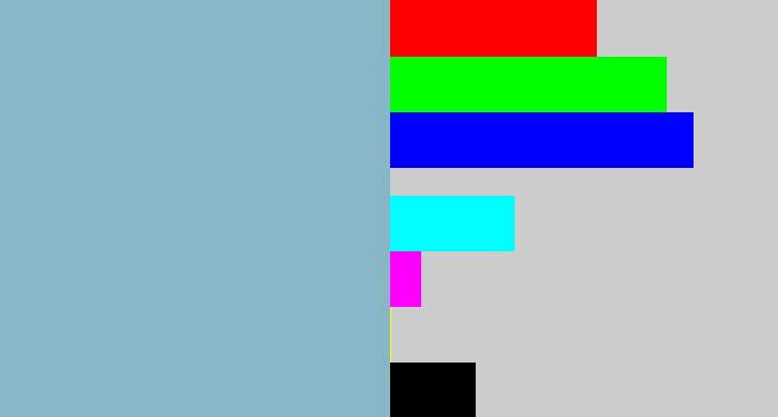 Hex color #87b6c6 - light grey blue