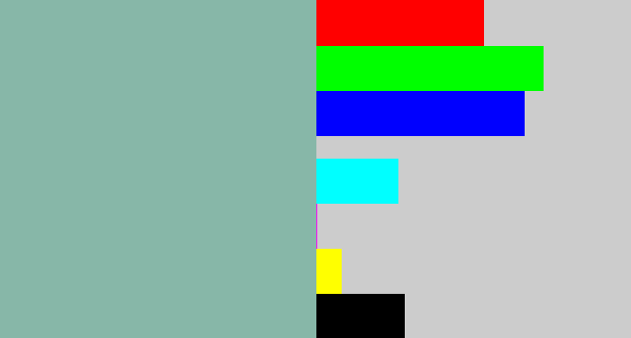 Hex color #87b7a8 - bluegrey