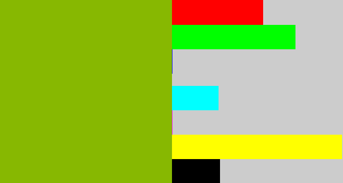 Hex color #87b801 - dark lime
