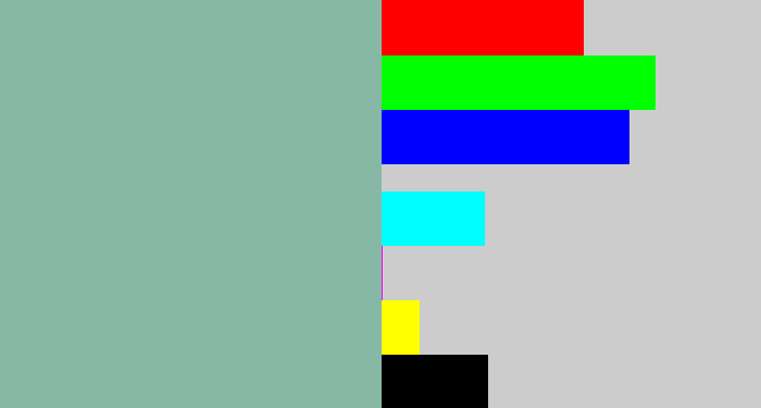 Hex color #87b8a6 - pale teal