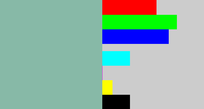 Hex color #87b9a7 - pale teal