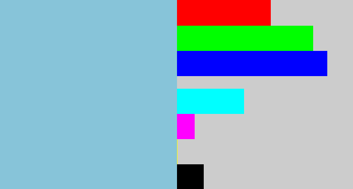 Hex color #87c4d9 - light grey blue