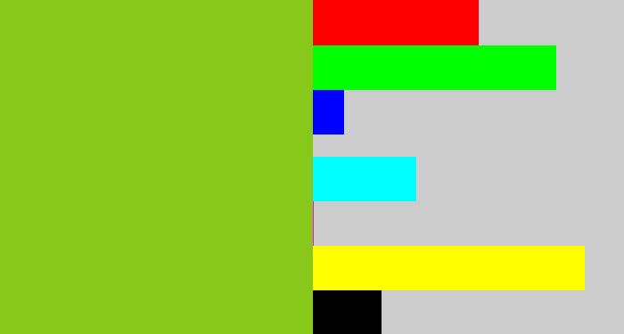 Hex color #87c81a - apple green