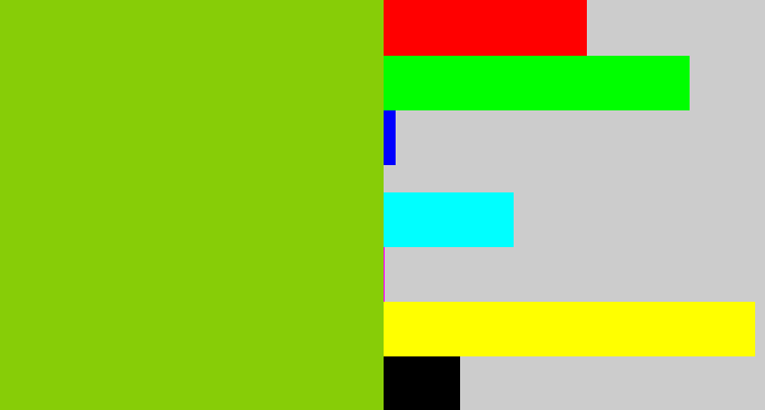 Hex color #87cd07 - slime green