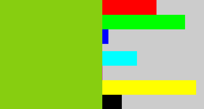 Hex color #87ce10 - slime green