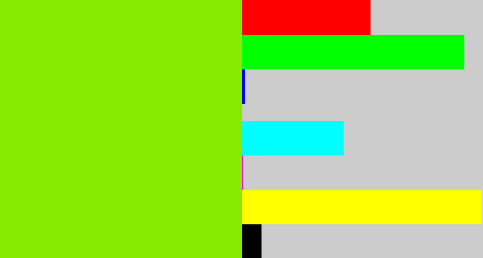 Hex color #87ea02 - bright lime