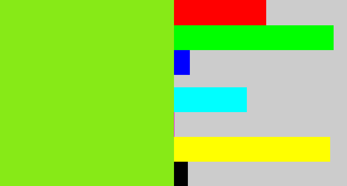 Hex color #87ea17 - acid green