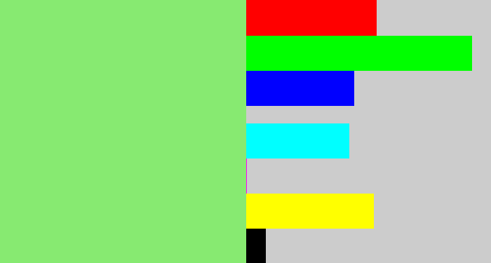 Hex color #87ea71 - light green