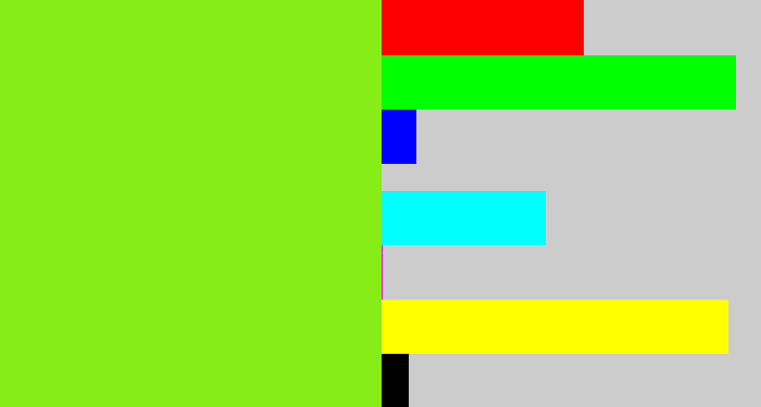 Hex color #87ed16 - acid green