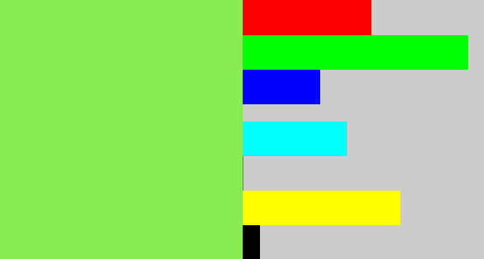 Hex color #87ed52 - kiwi green