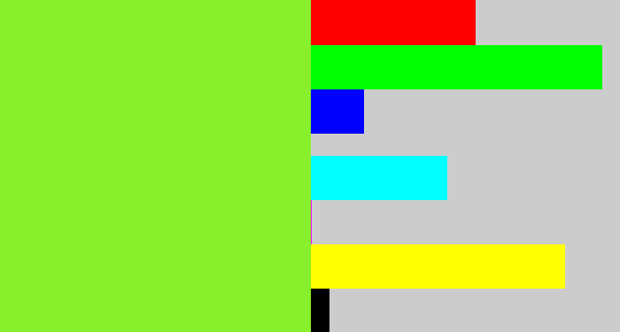 Hex color #87ef2b - kiwi green