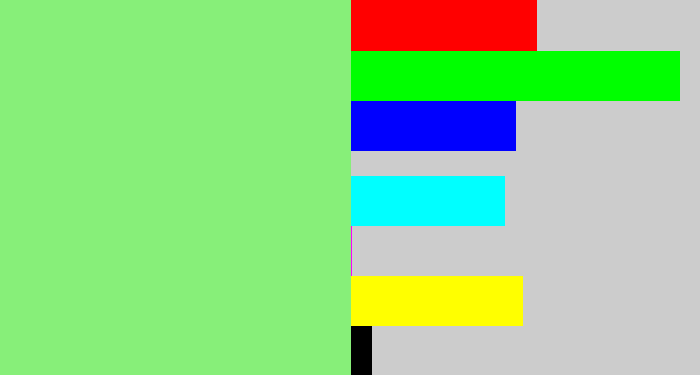 Hex color #87ef79 - easter green