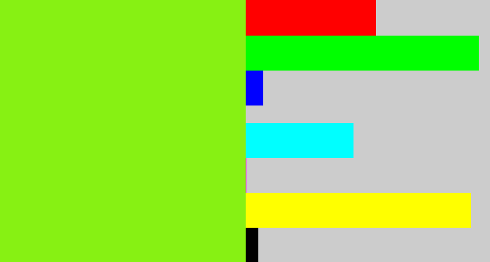 Hex color #87f113 - acid green