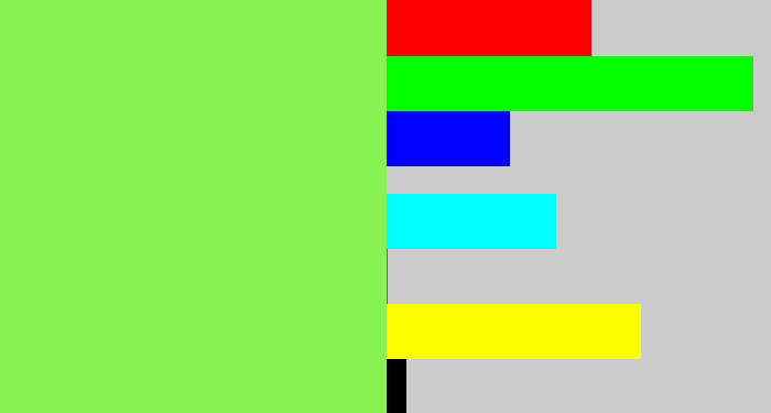 Hex color #87f252 - kiwi green