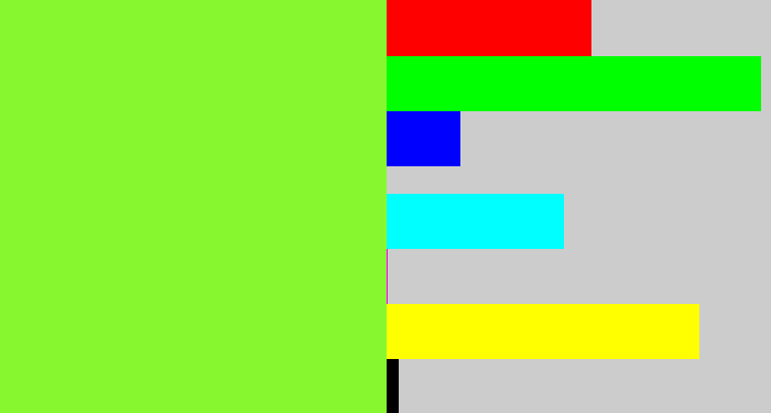 Hex color #87f830 - kiwi green