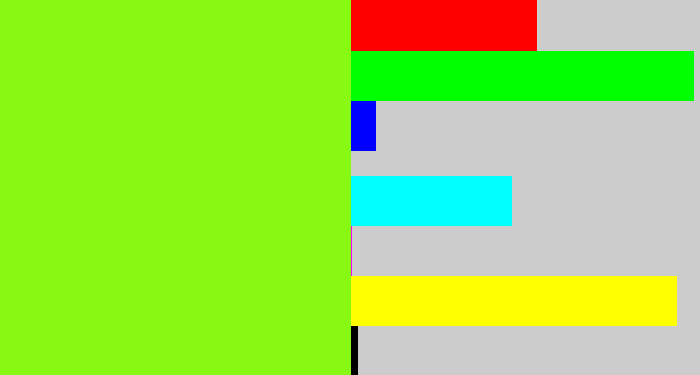 Hex color #87f912 - acid green