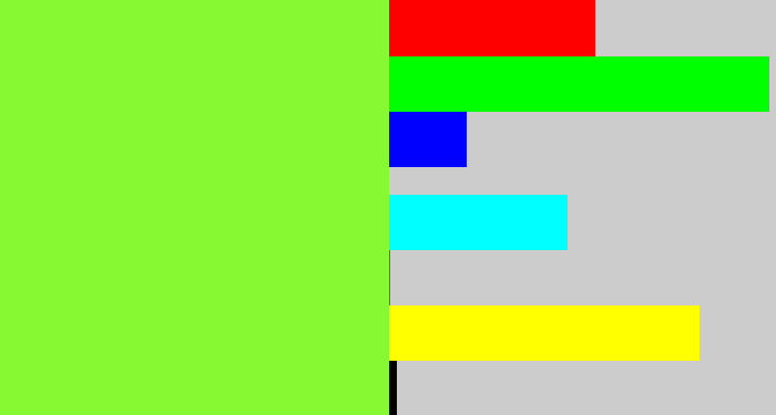 Hex color #87f933 - kiwi green