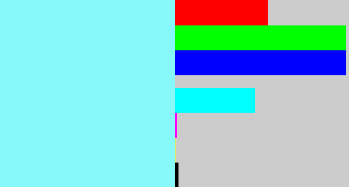 Hex color #87f9fb - robin egg blue