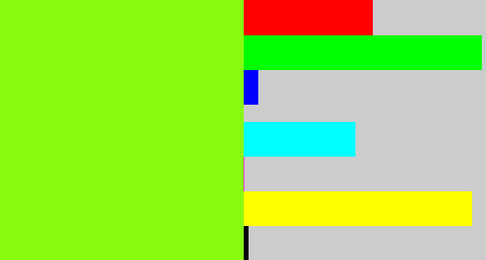 Hex color #87fa10 - acid green