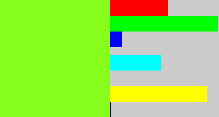 Hex color #87fd1b - acid green