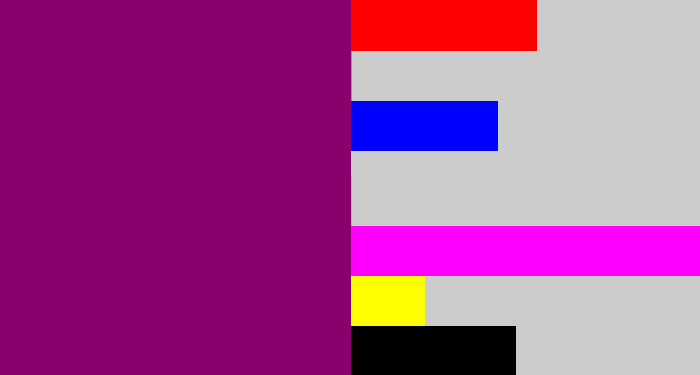 Hex color #88006c - red violet