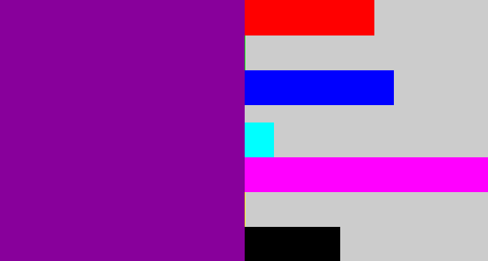 Hex color #88009b - barney purple