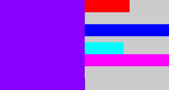 Hex color #8800fe - vivid purple