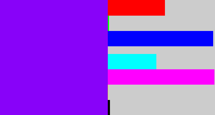 Hex color #8802f9 - vivid purple