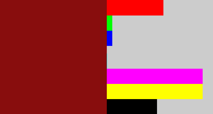 Hex color #880d0d - indian red