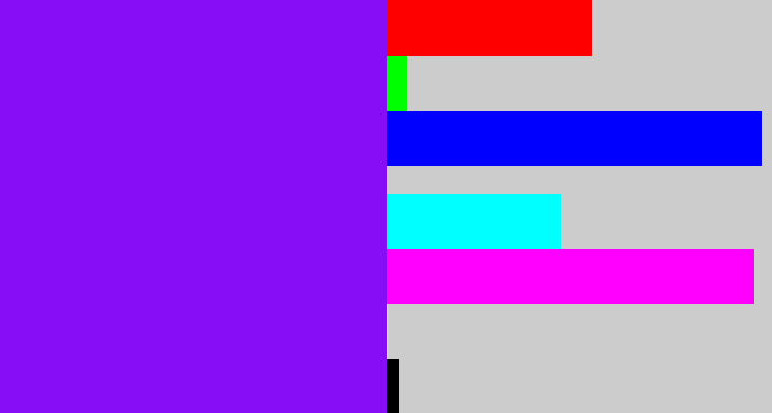 Hex color #880df7 - vivid purple