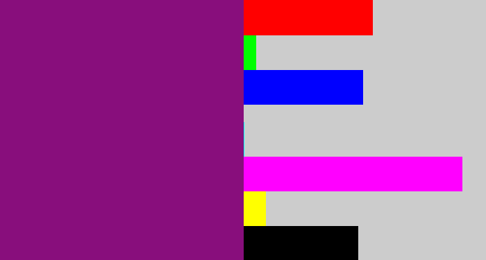 Hex color #880e7c - darkish purple