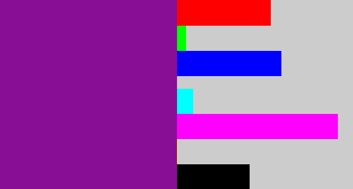 Hex color #880e96 - purple