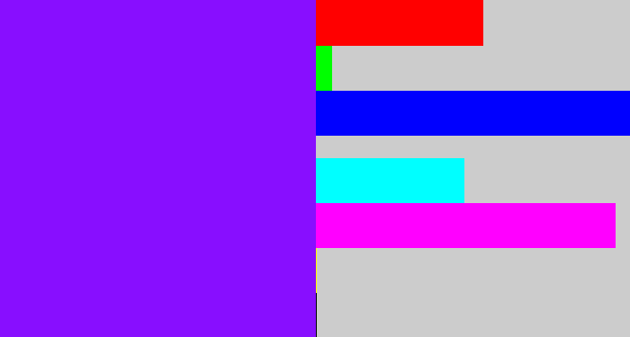 Hex color #880eff - vivid purple