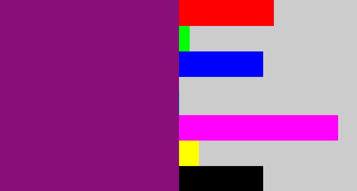 Hex color #880f79 - darkish purple