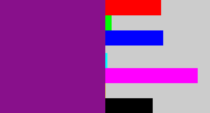 Hex color #88108b - purple