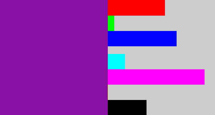 Hex color #8810a2 - purple