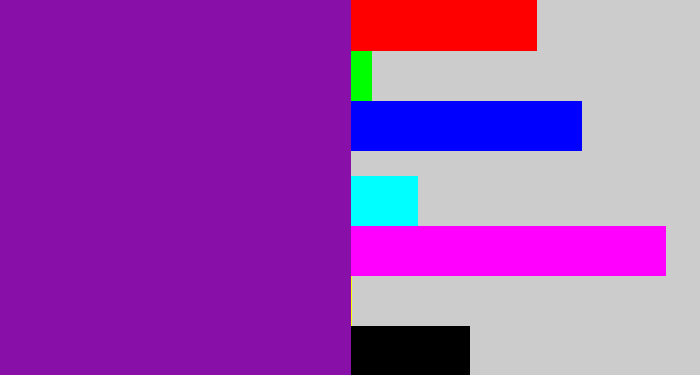 Hex color #8810a8 - purple