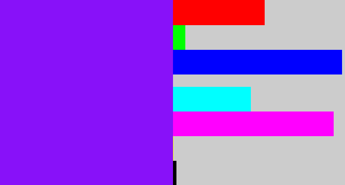 Hex color #8811f9 - violet