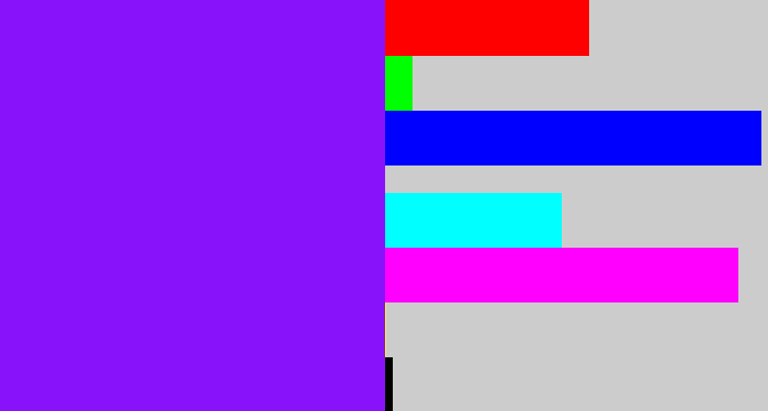 Hex color #8813fa - violet