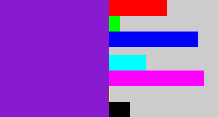 Hex color #881acf - violet