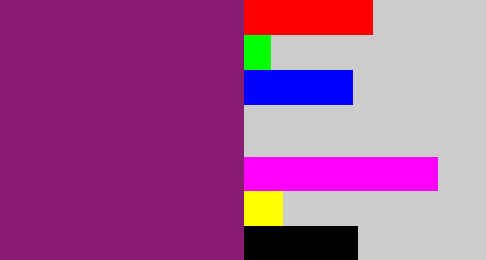 Hex color #881b72 - darkish purple