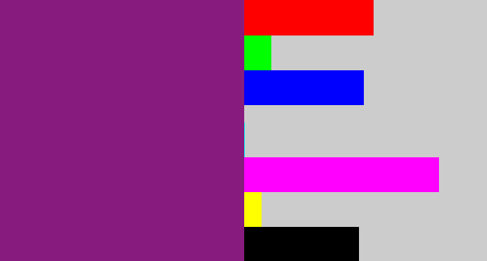 Hex color #881b7e - darkish purple