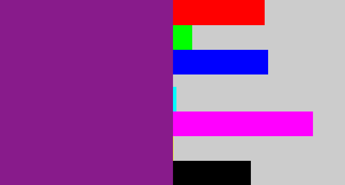 Hex color #881b8b - purple