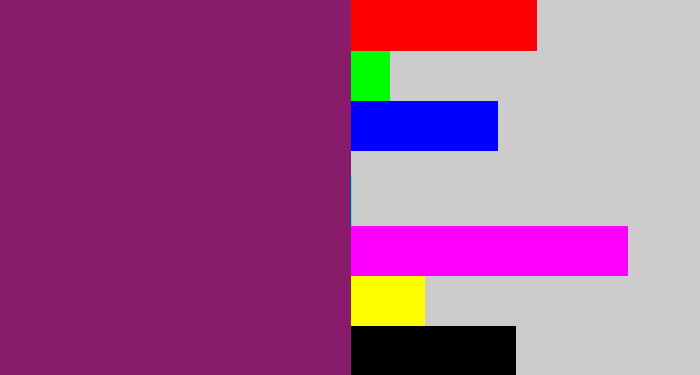 Hex color #881c6b - darkish purple